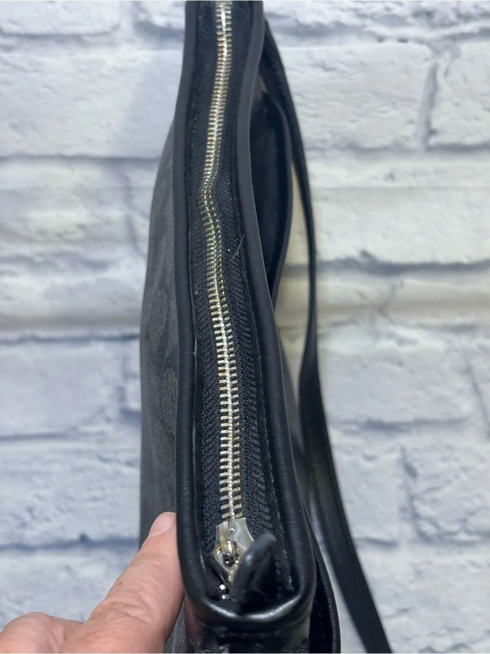 Coach Signature Crossbody Bag F58297 Black And Smoke Gray